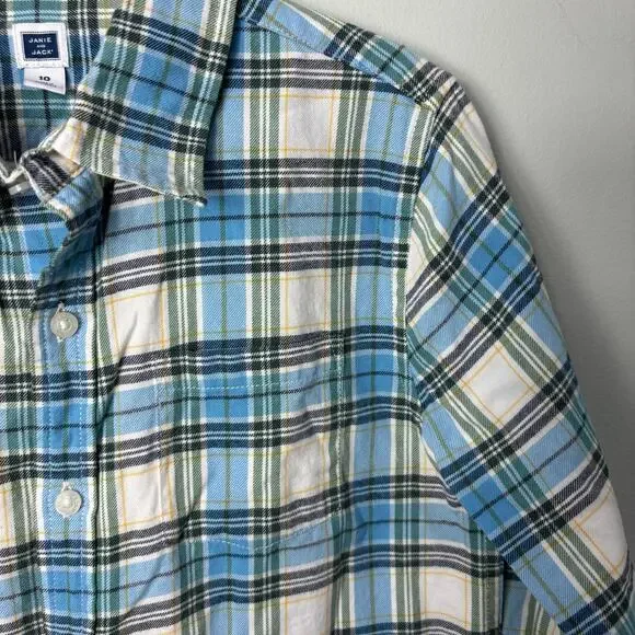 Janie and Jack Blue Plaid Shirt - Picture 2 of 4